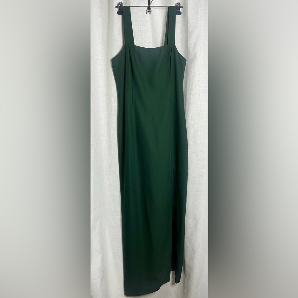 Vintage 90s Green Column Dress with Slit